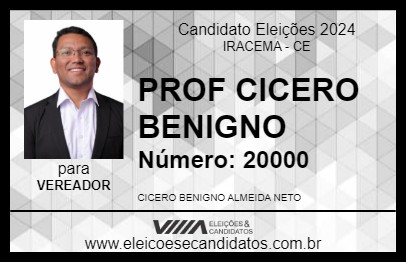 Candidato PROF CICERO BENIGNO 2024 - IRACEMA - Eleições