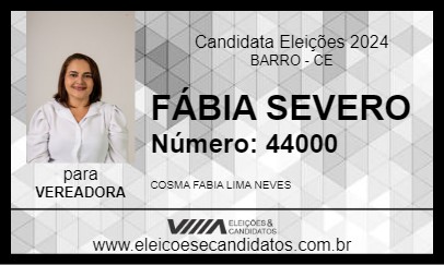 Candidato FÁBIA SEVERO 2024 - BARRO - Eleições