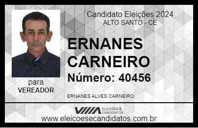 Candidato ERNANES CARNEIRO 2024 - ALTO SANTO - Eleições