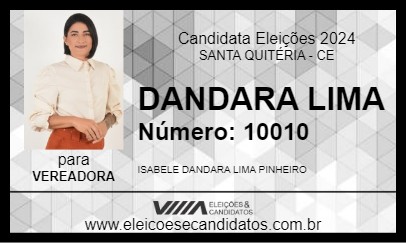 Candidato DANDARA LIMA 2024 - SANTA QUITÉRIA - Eleições