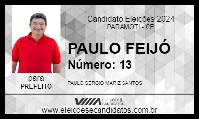 Candidato PAULO FEIJÓ 2024 - PARAMOTI - Eleições