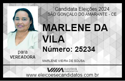 Candidato MARLENE DA VILA 2024 - SÃO GONÇALO DO AMARANTE - Eleições