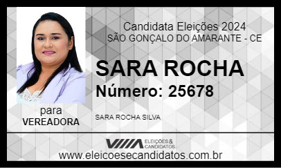 Candidato SARA ROCHA 2024 - SÃO GONÇALO DO AMARANTE - Eleições