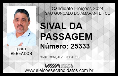 Candidato SIVAL DA PASSAGEM 2024 - SÃO GONÇALO DO AMARANTE - Eleições