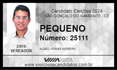 Candidato PEQUENO 2024 - SÃO GONÇALO DO AMARANTE - Eleições