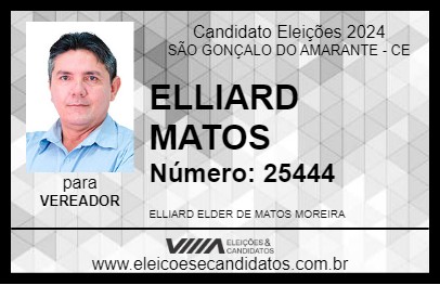 Candidato ELLIARD MATOS 2024 - SÃO GONÇALO DO AMARANTE - Eleições