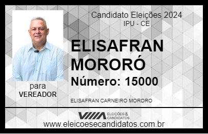 Candidato ELISAFRAN MORORÓ 2024 - IPU - Eleições