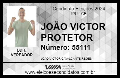 Candidato JOÃO VICTOR PROTETOR 2024 - IPU - Eleições