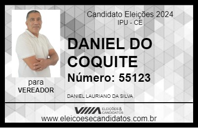 Candidato DANIEL DO COQUITE 2024 - IPU - Eleições