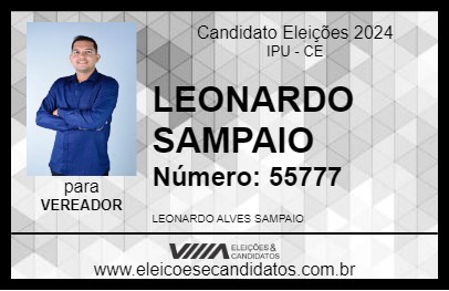 Candidato LEONARDO SAMPAIO 2024 - IPU - Eleições