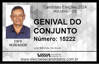 Candidato GENIVAL DO CONJUNTO  2024 - MULUNGU - Eleições