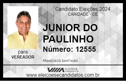 Candidato JUNIOR DO PAULINHO 2024 - CARIDADE - Eleições