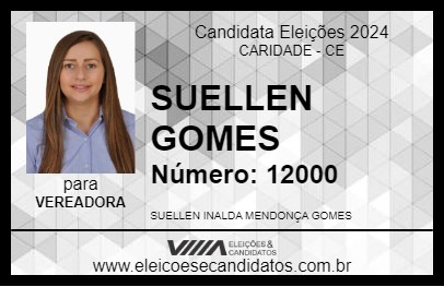 Candidato SUELLEN GOMES 2024 - CARIDADE - Eleições