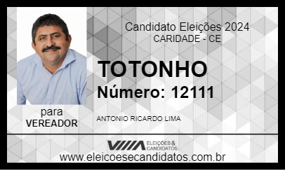 Candidato TOTONHO 2024 - CARIDADE - Eleições