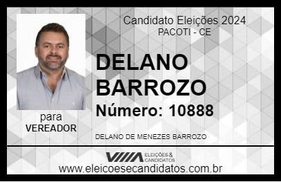 Candidato DELANO BARROZO 2024 - PACOTI - Eleições