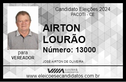 Candidato AIRTON LOURÃO 2024 - PACOTI - Eleições