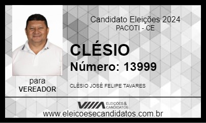 Candidato CLÉSIO 2024 - PACOTI - Eleições