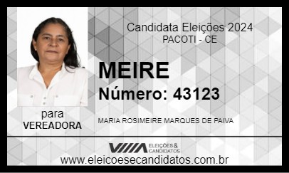 Candidato MEIRE 2024 - PACOTI - Eleições