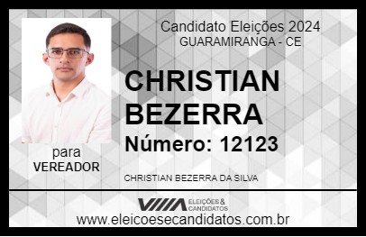 Candidato CHRISTIAN BEZERRA 2024 - GUARAMIRANGA - Eleições