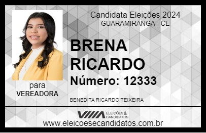 Candidato BRENA RICARDO 2024 - GUARAMIRANGA - Eleições