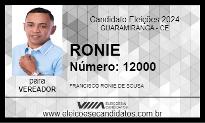 Candidato RONIE 2024 - GUARAMIRANGA - Eleições