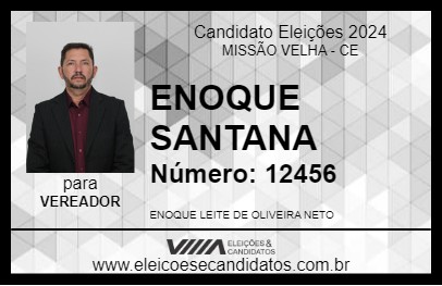 Candidato ENOQUE SANTANA 2024 - MISSÃO VELHA - Eleições