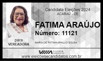 Candidato FATIMA ARAÚJO 2024 - ACARAÚ - Eleições