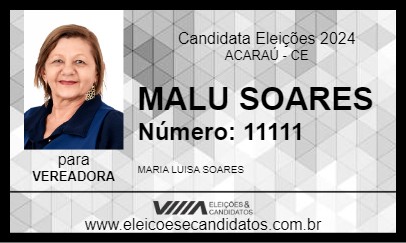 Candidato MALU SOARES 2024 - ACARAÚ - Eleições