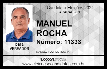 Candidato MANUEL ROCHA 2024 - ACARAÚ - Eleições