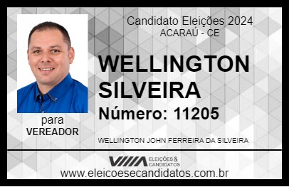 Candidato WELLINGTON SILVEIRA 2024 - ACARAÚ - Eleições