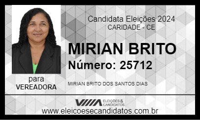 Candidato MIRIAN BRITO 2024 - CARIDADE - Eleições