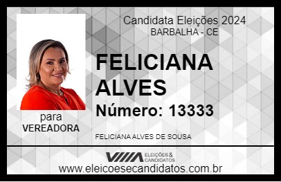 Candidato FELICIANA ALVES 2024 - BARBALHA - Eleições