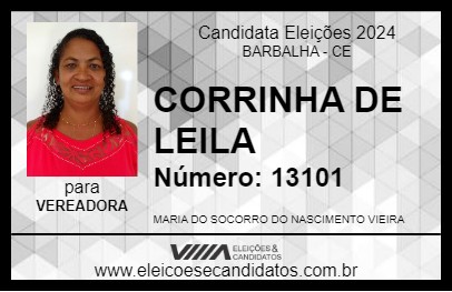 Candidato CORRINHA DE LEILA 2024 - BARBALHA - Eleições