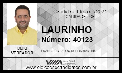 Candidato LAURINHO 2024 - CARIDADE - Eleições