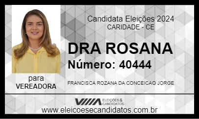 Candidato DRA ROSANA 2024 - CARIDADE - Eleições