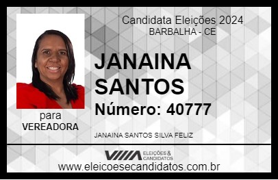 Candidato JANAINA SANTOS 2024 - BARBALHA - Eleições