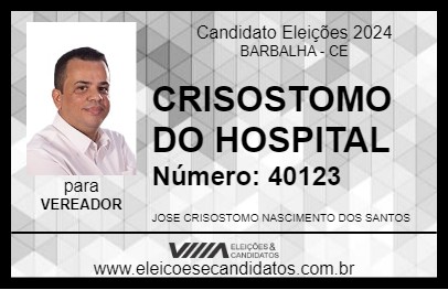 Candidato CRISOSTOMO DO HOSPITAL 2024 - BARBALHA - Eleições