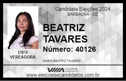 Candidato BEATRIZ TAVARES 2024 - BARBALHA - Eleições