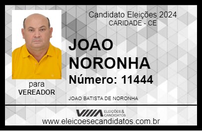 Candidato JOAO NORONHA 2024 - CARIDADE - Eleições