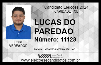 Candidato LUCAS DO PAREDAO 2024 - CARIDADE - Eleições