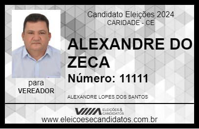 Candidato ALEXANDRE DO ZECA 2024 - CARIDADE - Eleições