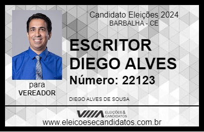 Candidato ESCRITOR DIEGO ALVES 2024 - BARBALHA - Eleições