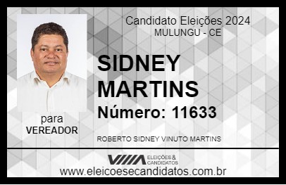 Candidato SIDNEY MARTINS 2024 - MULUNGU - Eleições