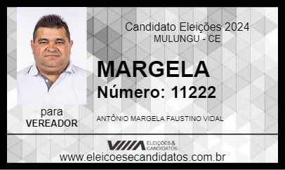 Candidato MARGELA 2024 - MULUNGU - Eleições