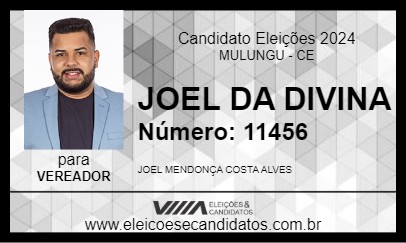 Candidato JOEL DA DIVINA 2024 - MULUNGU - Eleições