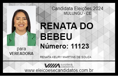 Candidato RENATA DO BEBEU 2024 - MULUNGU - Eleições