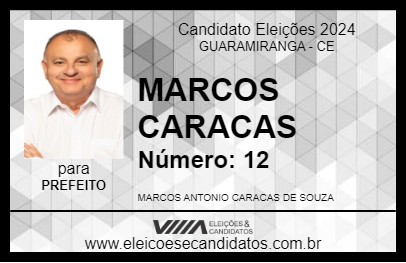 Candidato MARCOS CARACAS 2024 - GUARAMIRANGA - Eleições