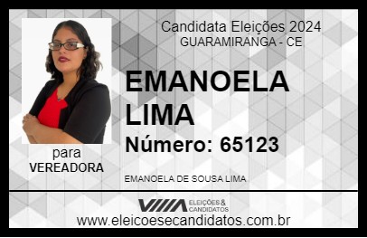 Candidato EMANOELA LIMA 2024 - GUARAMIRANGA - Eleições