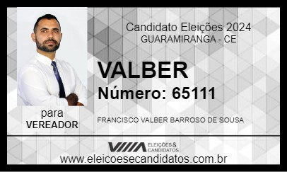 Candidato VALBER 2024 - GUARAMIRANGA - Eleições