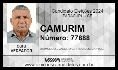 Candidato CAMURIM 2024 - PARACURU - Eleições